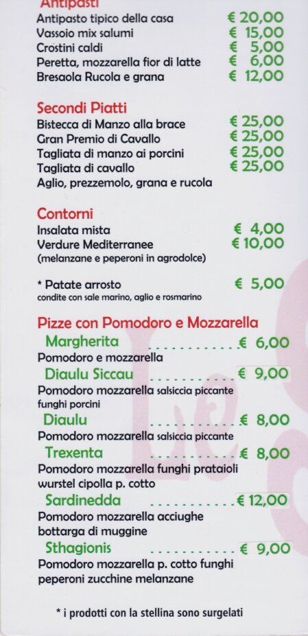 menu